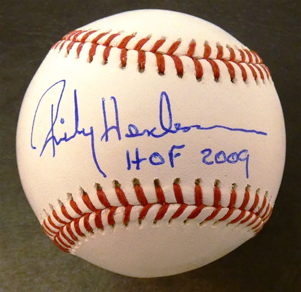 Rickey Henderson Autographed Baseball