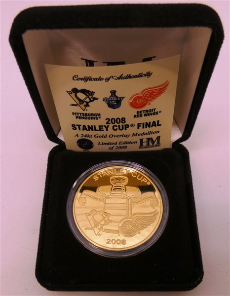 2008 Stanley Cup Gold Overlay Medallion