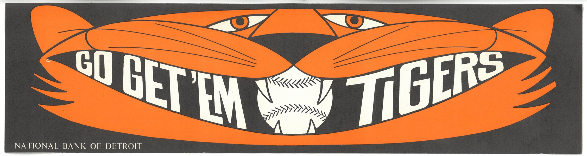 Detroit Tigers Vintage Bumper Sticker - Go Get Em