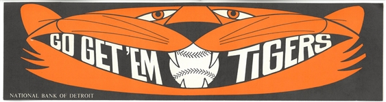 Detroit Tigers Vintage Bumper Sticker - Go Get Em
