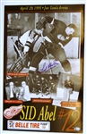 Sid Abel Autographed Jersey Retirement Poster