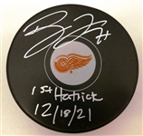 Dylan Larkin Autographed Red Wings Puck