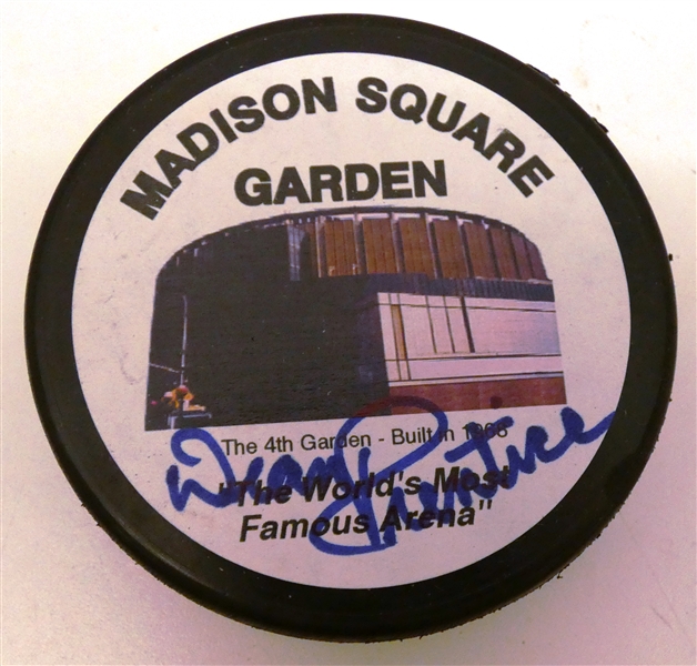 Dean Prentice Autographed Madison Square Garden Puck