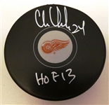 Chris Chelios Autographed Red Wings Puck