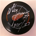 Mike Vernon Autographed Red Wings Puck 