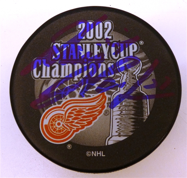 Dominik Hasek Autographed 2002 Stanley Cup Puck