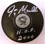 Joe Mullen Autographed Penguins Puck