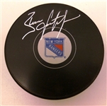 Brian Leetch Autographed Rangers Puck