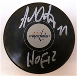 Adam Oates Autographed Capitals Puck