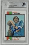 Greg Landry Autographed 1973 Topps