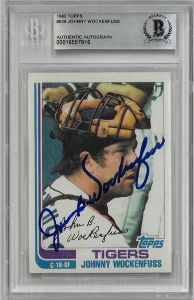 Johnny Wockenfuss Autographed 1982 Topps