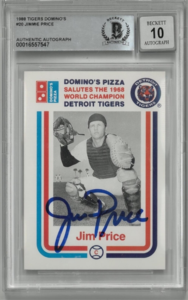 Jim Price Autographed 1988 Dominos