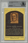 Buck Leonard Autographed Hall of Fame Plaque