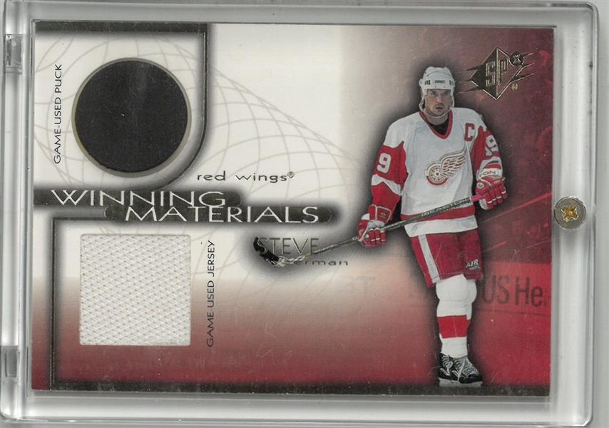 Steve Yzerman Upper Deck Jersey & Puck Card