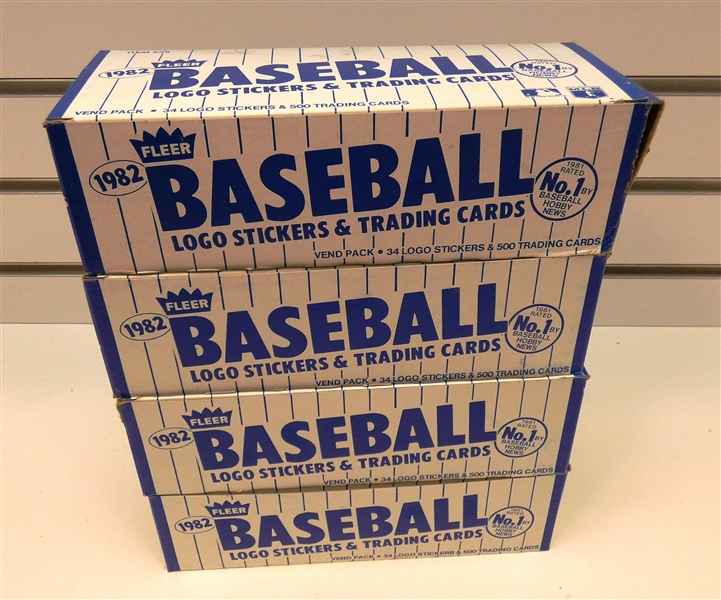 1982 Fleer Vending Boxes Lot of 4 #1,2,3,4