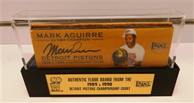 Mark Aguirre Autographed Bad Boys Palace Floor Piece