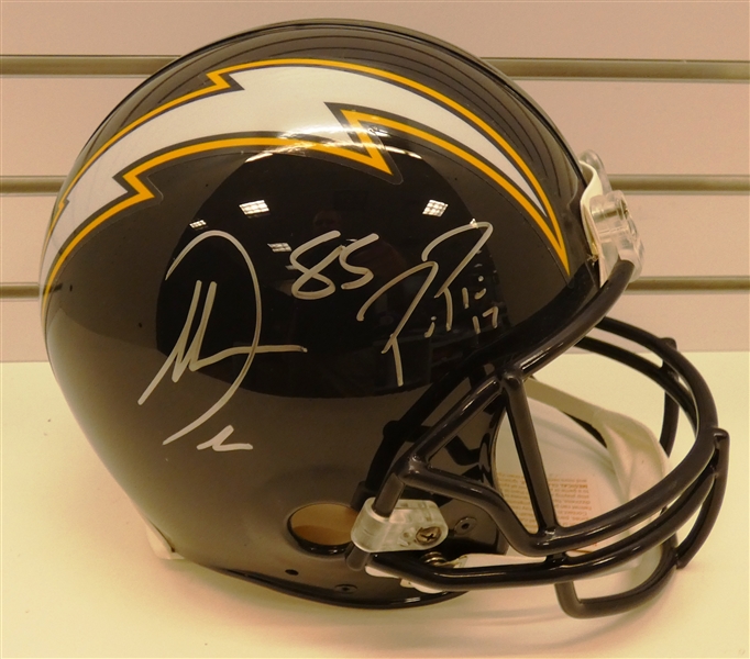Antonio Gates & Philip Rivers Autographed Chargers Full Size Authentic Helmet