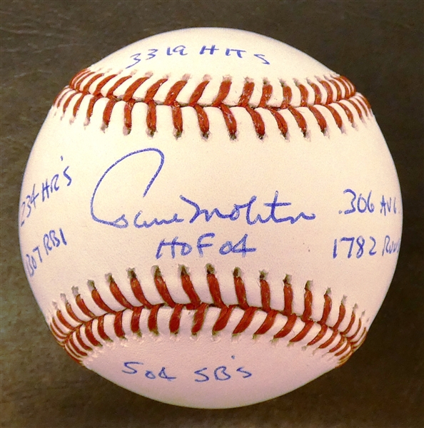 Paul Molitor Autographed Baseball w 7 Inscriptions