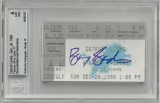 Barry Sanders Final Home Game Autographed Ticket