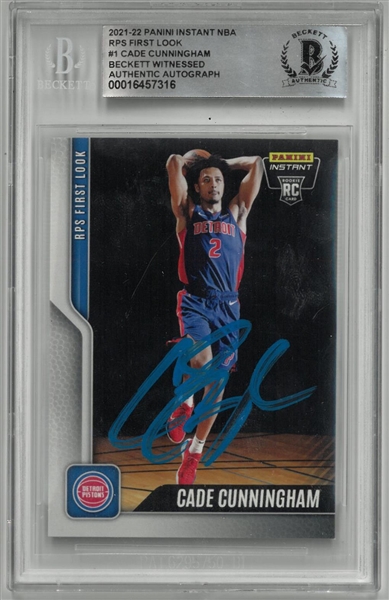 Cade Cunningham Autographed Rookie Card