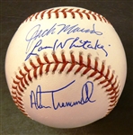 Morris, Whitaker & Parrish Autographed Baseball