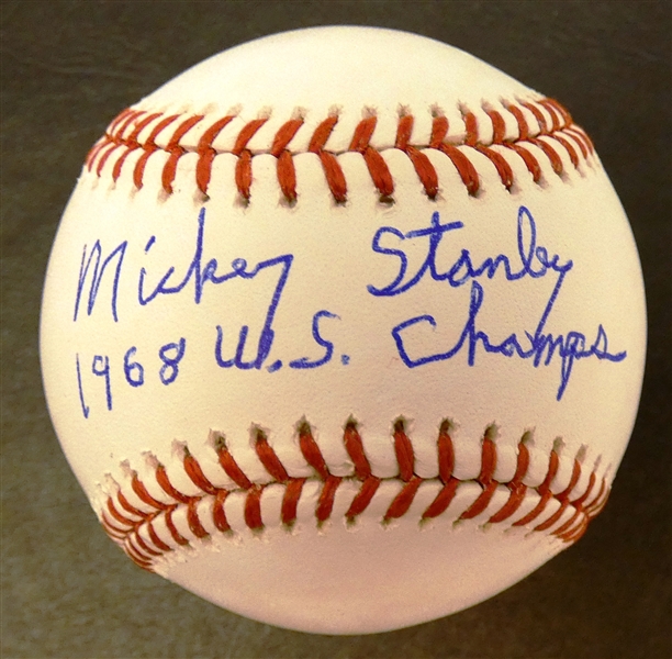 Mickey Stanley Autographed Baseball