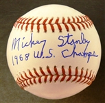 Mickey Stanley Autographed Baseball