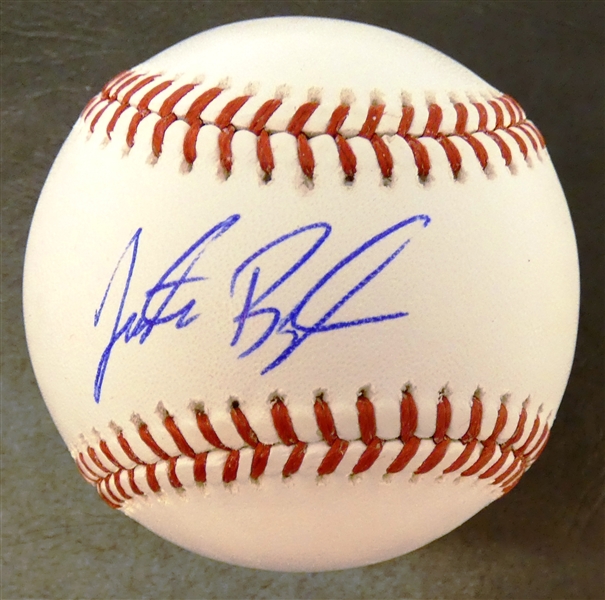 Justice Bigbie Autographed Baseball