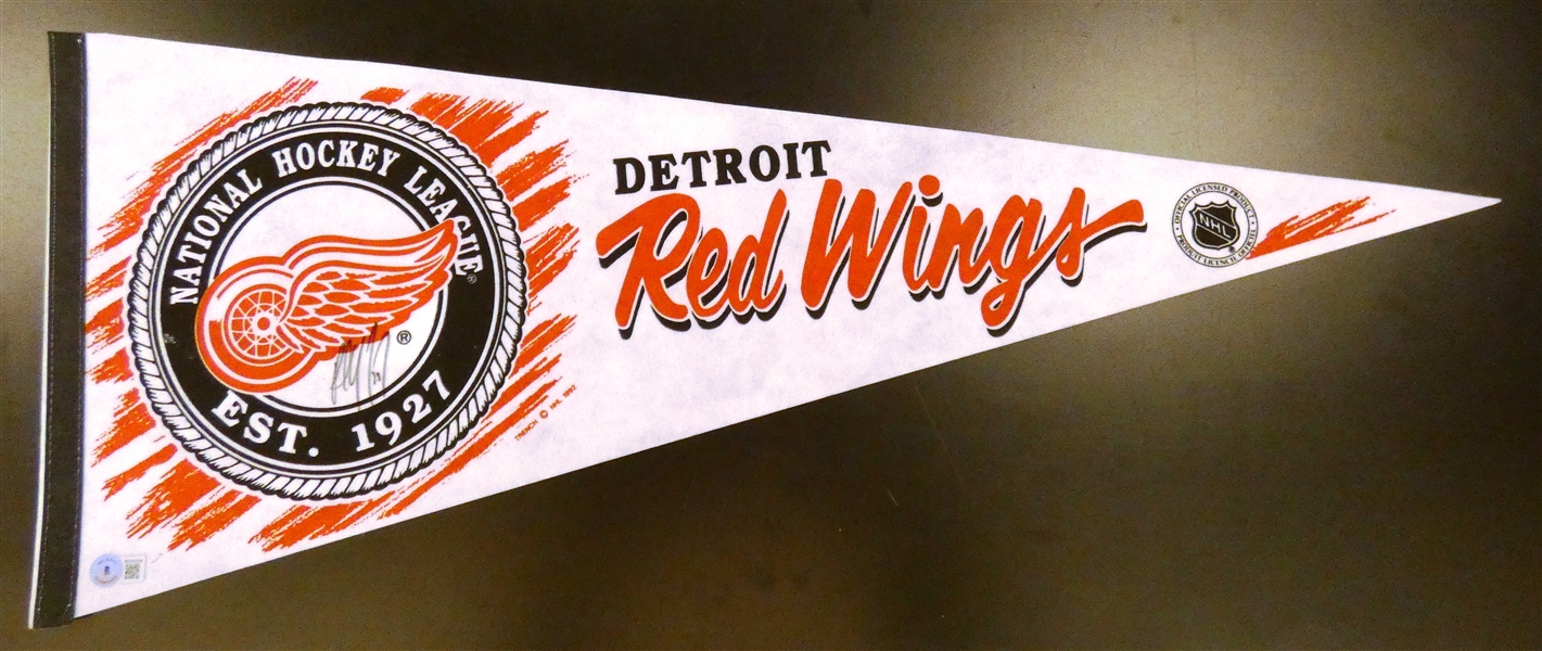 Paul Coffey Autographed Red Wings Pennant