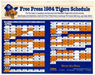 Detroit Tigers 11x14 1984 Schedule
