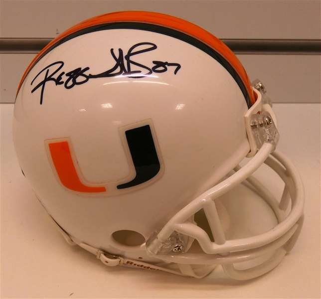 Reggie Wayne Autographed Miami Mini Helmet
