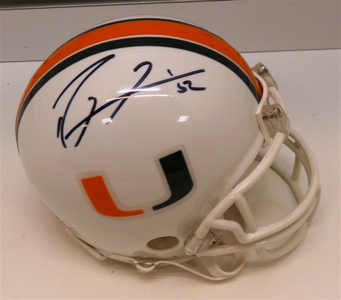 Ray Lewis Autographed Miami Mini Helmet