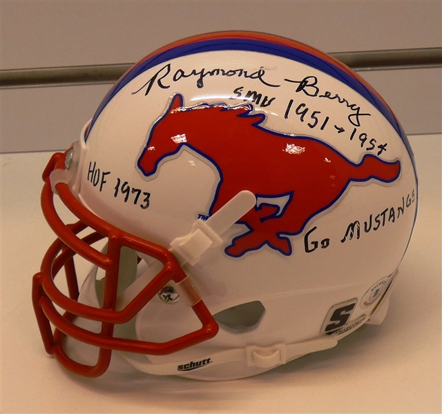 Raymond Berry Autographed SMU Mini Helmet