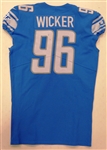 JoJo Wicker Detroit Lions Game Worn Jersey