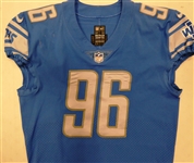 JoJo Wicker Detroit Lions Game Worn Jersey