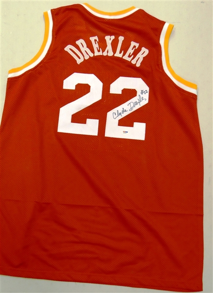 Clyde Drexler Autographed Custom Jersey