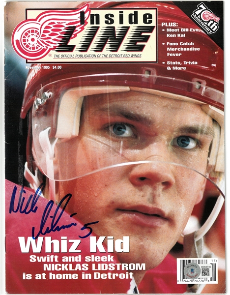 Nicklas Lidstrom Autographed 1995 Magazine