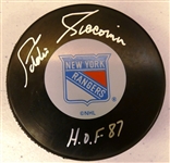 Eddie Giacomin Autographed Rangers Puck