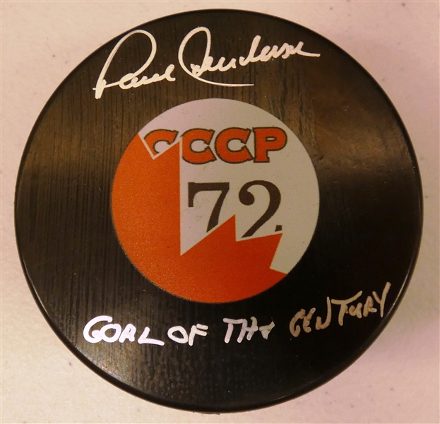 Paul Henderson Autographed 1972 Goal of the Century Puck