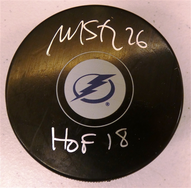 Martin St. Louis Autographed Lightning Puck