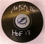 Martin St. Louis Autographed Lightning Puck
