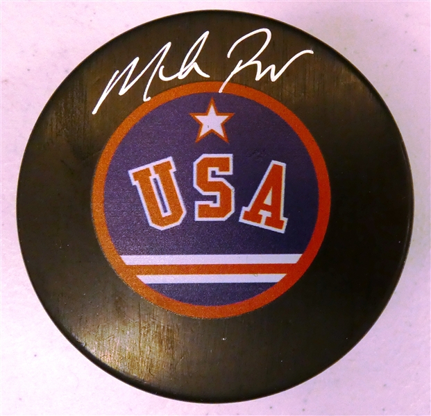 Mike Richter Autographed USA Puck