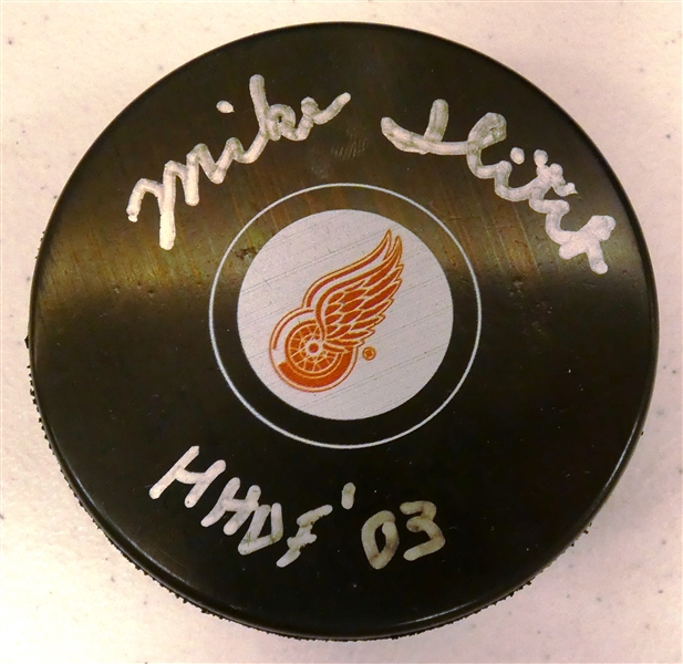 Mike Ilitch Autographed Red Wings Puck