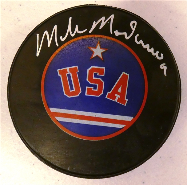 Mike Modano Autographed USA Puck