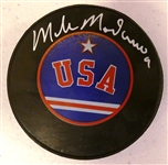 Mike Modano Autographed USA Puck