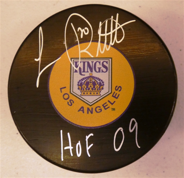Luc Robitaille Autographed Kings Puck