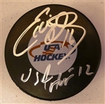 Ed Olczyk Autographed USA Puck