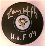 Larry Murphy Autographed Penguins Puck