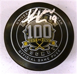Adam Fantilli Autographed Michigan Puck