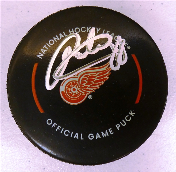 Patrick Kane Autographed Red Wings Puck